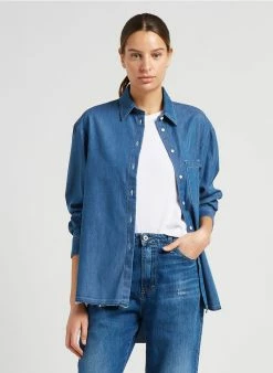 MAX & Co. PRESSE - Ruimvallende, Katoenen Blouse | Blauw