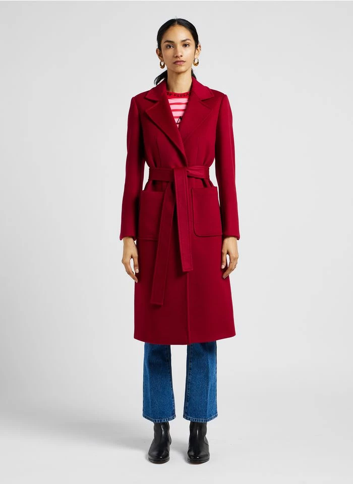 MAX & Co. RUNAWAY1 - Lange, Wollen Jas Met Reverskraag | Rood 1 MAX & Co. RUNAWAY1 - Lange, Wollen Jas Met Reverskraag | Rood