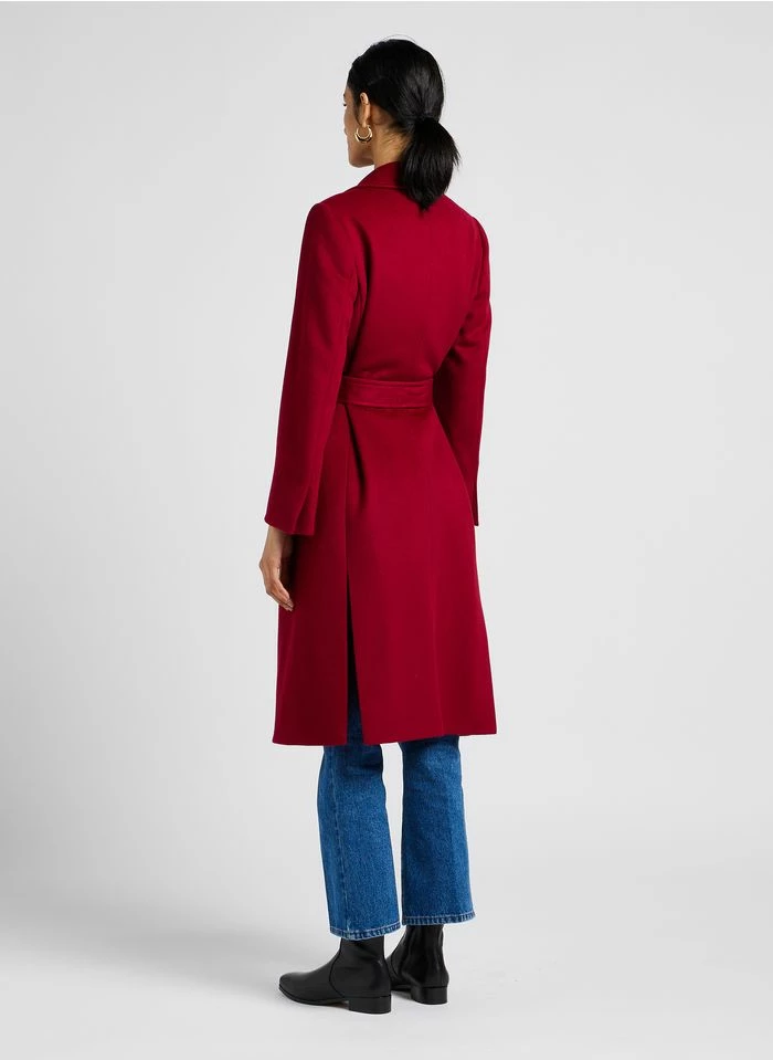 MAX & Co. RUNAWAY1 - Lange, Wollen Jas Met Reverskraag | Rood 2 MAX & Co. RUNAWAY1 - Lange, Wollen Jas Met Reverskraag | Rood - Afbeelding 2