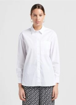 MAX & Co. Verkoopwinkel 40 MAX & Co. BARI - Katoenen Blouse Met Klassieke Kraag | Wit