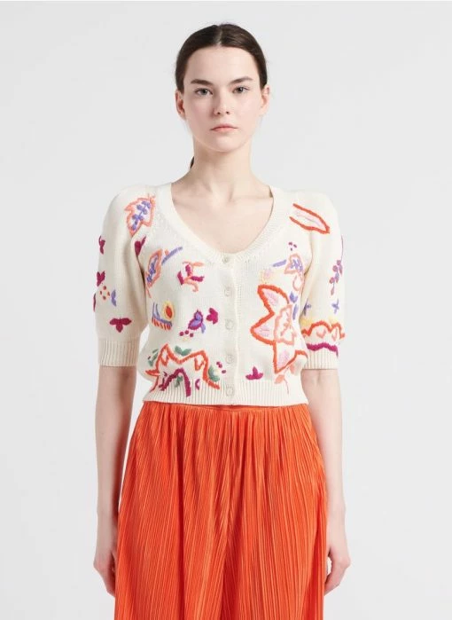 MAX & Co. IBIS - Kort Vest Van Katoen Met Borduursel | Wit 2 MAX & Co. IBIS - Kort Vest Van Katoen Met Borduursel | Wit -MAX & Co. Verkoopwinkel 4085272