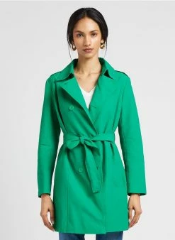 MAX & Co. MILOVE - Rechte Trenchcoat Met Klassieke Kraag Katoenblend | Groen