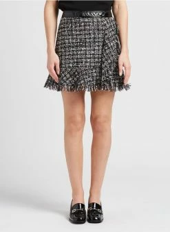 MAX & Co. LIMONITE - Korte, Uitlopende Rok Met Franjes | Grijs